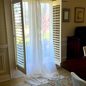 PB Sheer Curtain CottonPole Pocket 50x 96.  Original price $89 or $178/pair.